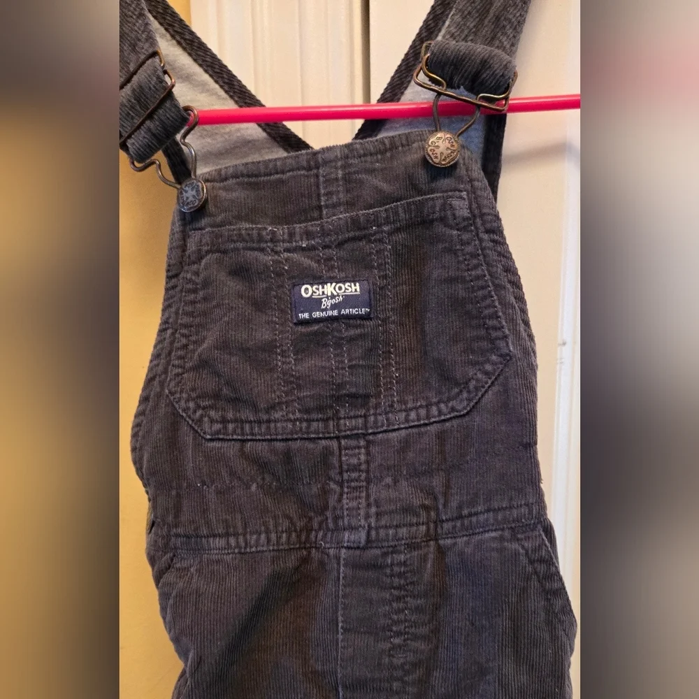OshKosh B'gosh Vintage Green Lined Overalls Corduroy EUC Vintage 3t